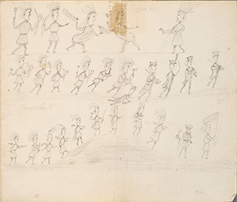 pencil sketches of Odawa Indian warriors