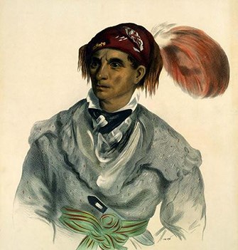 oil painting of cherokee man