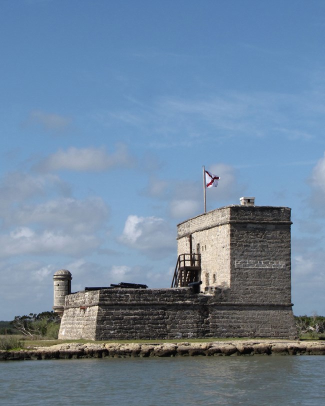 masonry fort on river bank