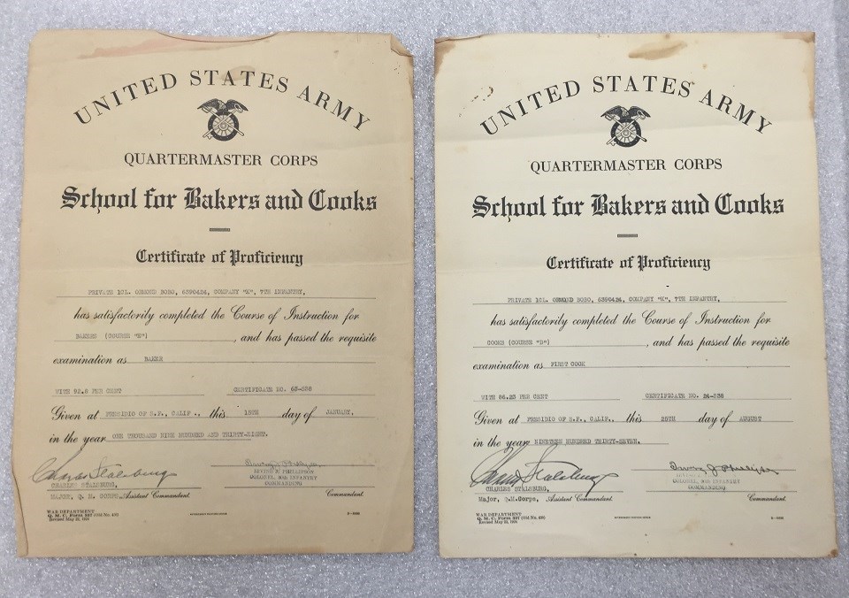 Photo of two certificates.