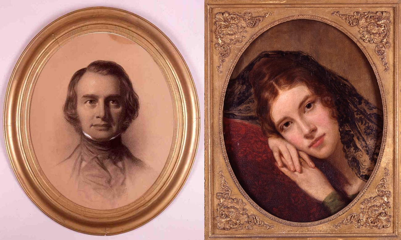 portraits of man and woman side-by-side