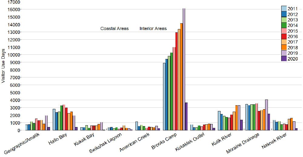 Graph of visitor numbers for KATM in 2020.