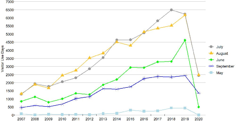 graph of visitors over time