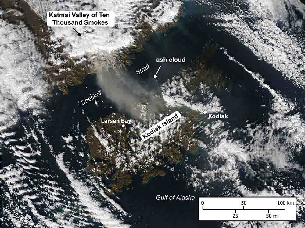 Figure3_Katmai_Resusp_ModisViz_20141005_web MODIS imagery of Katmai area and ash cloud.