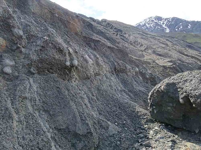 Figure8_web Stream erosion and large deposits from the debris flow.