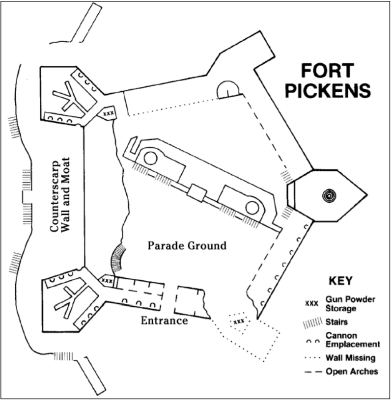 24x36 Vintage Reproduction Civil War Map Pensacola Bay Fort Pickens