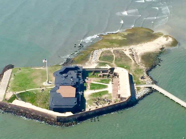 Aerial photo of Fort Sumter