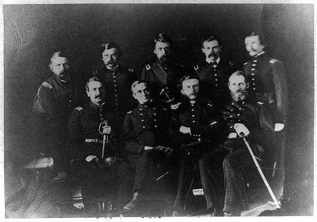 Black and white photograph of US Army officers of Fort Sumter, 1861