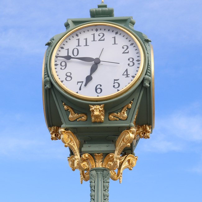 Photo of the Renovated Wise Clock at Riis Beach