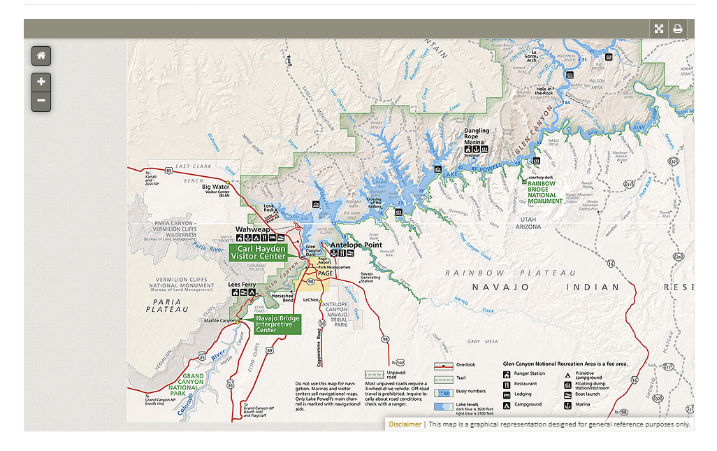 Map Of Lake Powell Noise Model Of Lake Powell (U.s. National Park Service)