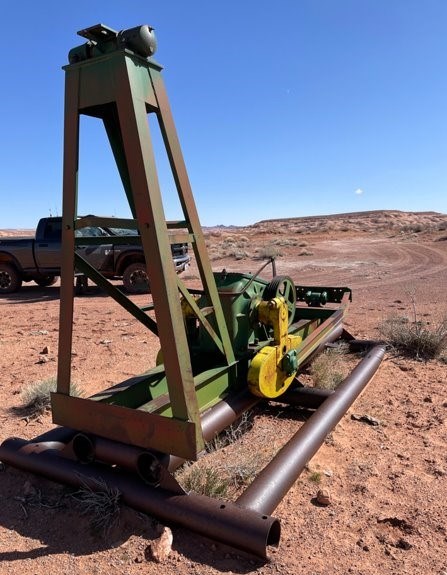 Pump Jack in Glen Canyon A pump jack frame remains at an abandoned wellsite in Glen Canyon. NPS Photo, Taryn Preston
