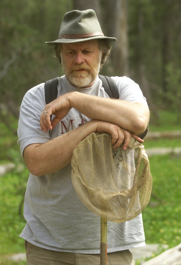 Dr. Gary Fellers Gary standing outside with a dip net.