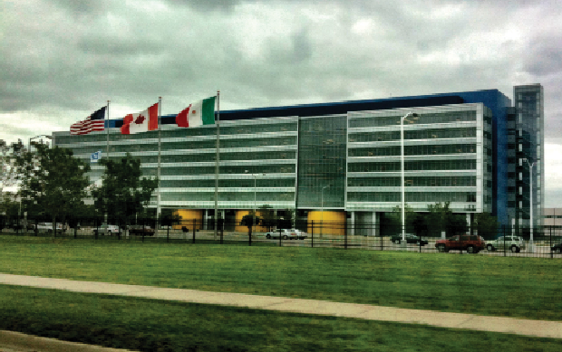 General Motors Technical Center Large, six-story building with many windows.