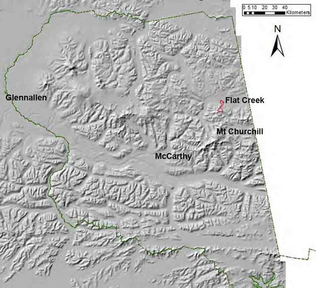 map of the location of the white river debris flow