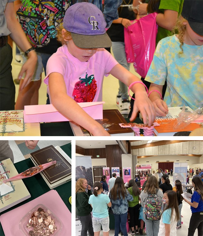 lt= Girls attending Transportation and Construction Girl Day event