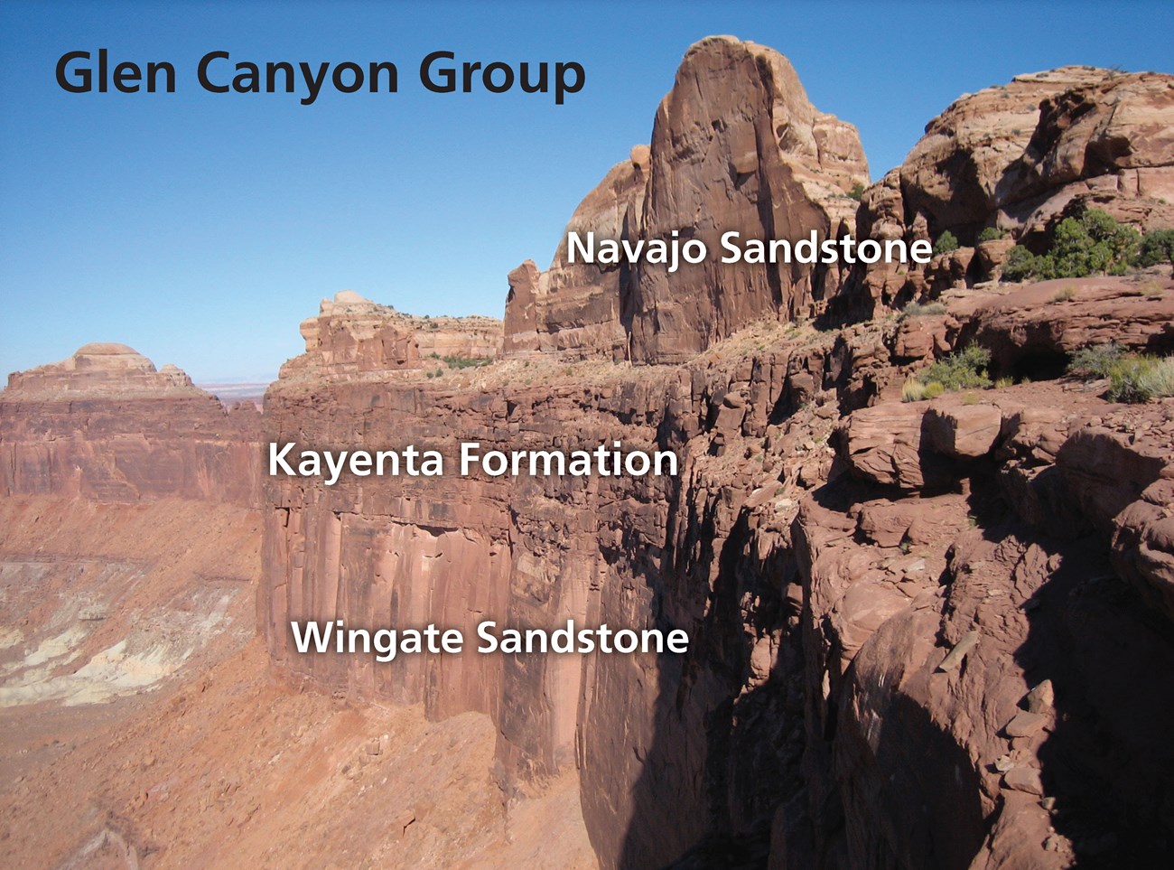 Glen Canyon Group ISKY Photo of sandstone cliffs with Glen Canyon Group rocks