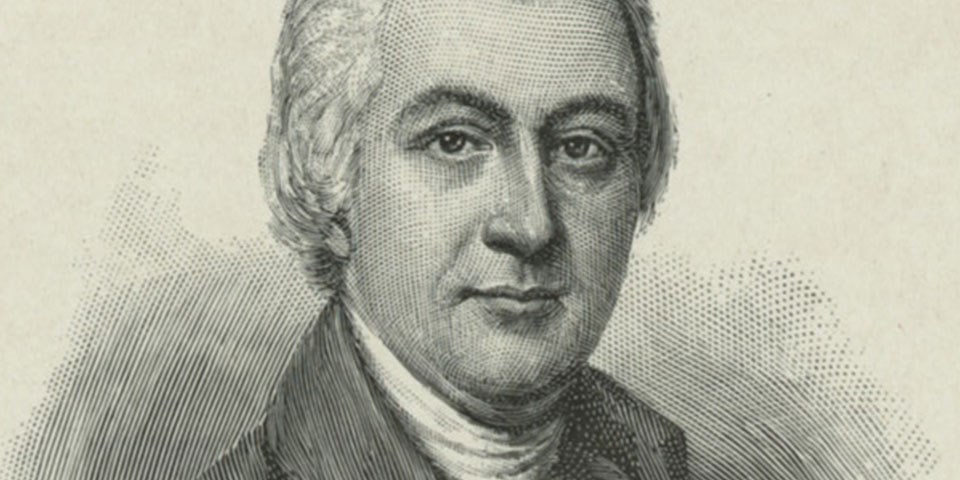 Detail, sepia print on cream paper of Nathaniel Gorham, showing just his face.