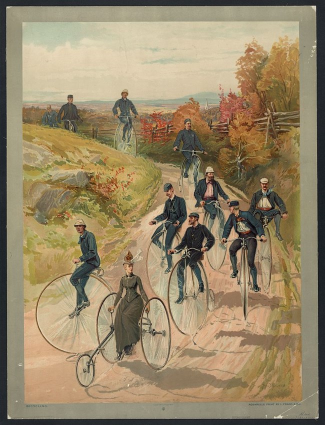Group Bicylcle Ride Painted image of a group riding on bikes