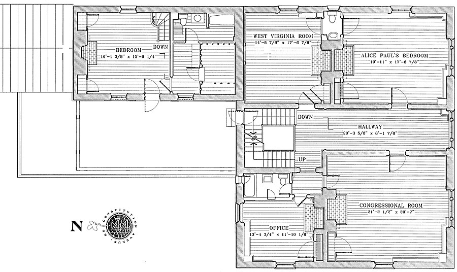 Blueprint of second floor