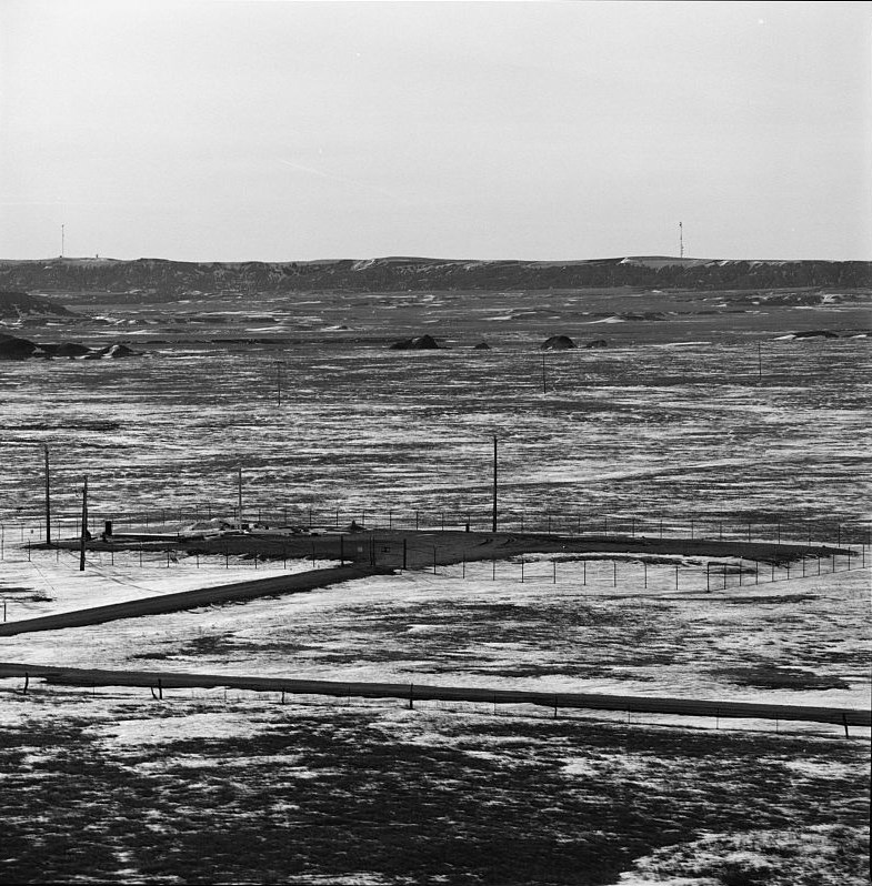 Delta-09 missile silo, 1992 A fenced compound in a prairie landscape