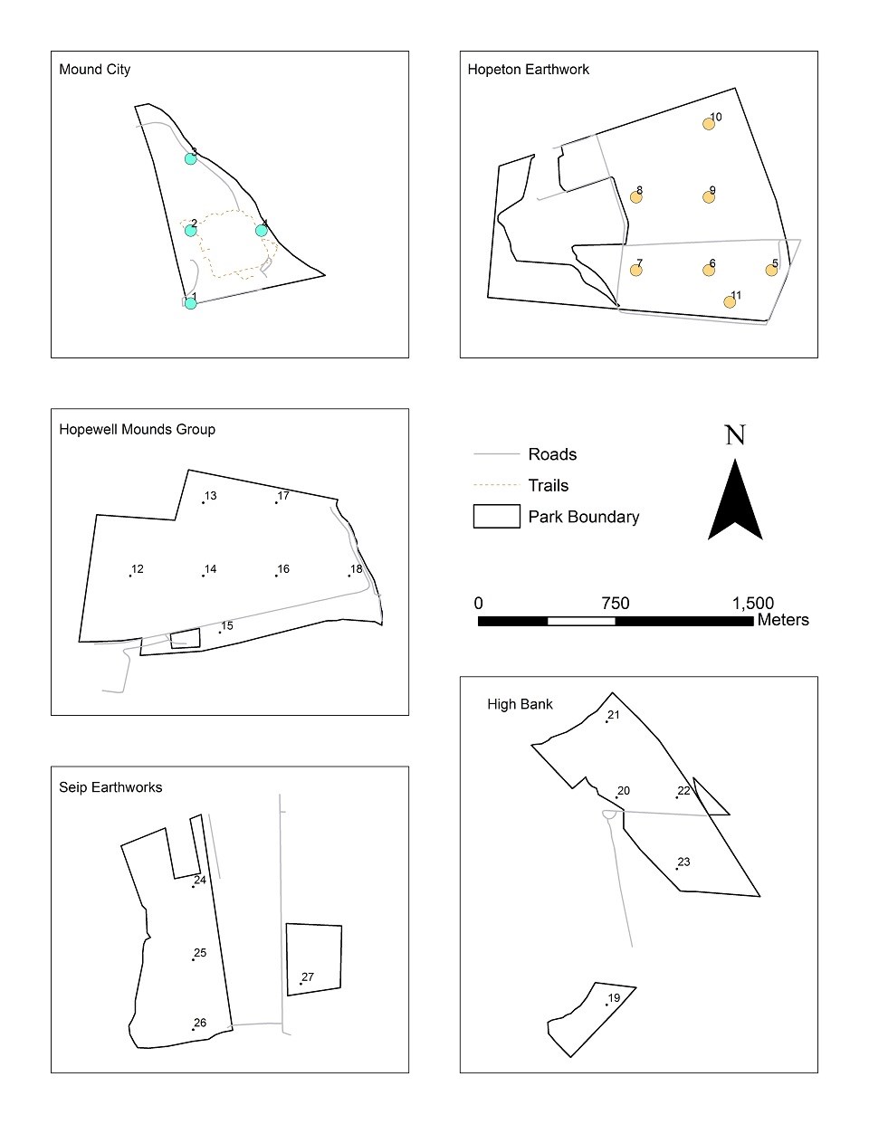 Hot Spot analysis map of volunteer bird data at Hopewell Culture National Historical Park.