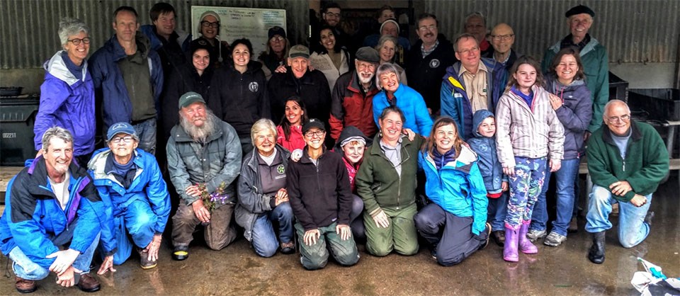 Group photo of Habitat Restoration Team volunteers