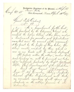 Image of part of Hancock's order to destroy the Indian village. Image of part of Hancock's order to destroy the Indian village.