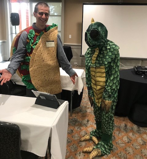 Halloween at the Natural Resource Training Two people dressed in Halloween costumes