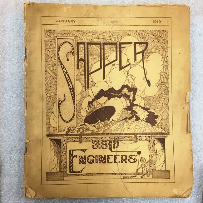 Photo of front cover of "Sapper" booklet