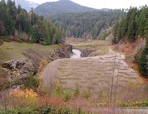 Elwha Dam restoration site, fall 2013, Olympic National Park.