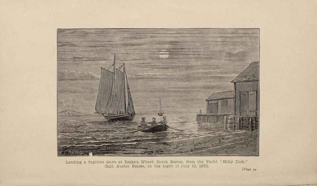 The "Moby Dick" in Boston Harbor landing a fugitive slave. The "Moby Dick" in Boston Harbor landing a fugitive slave.