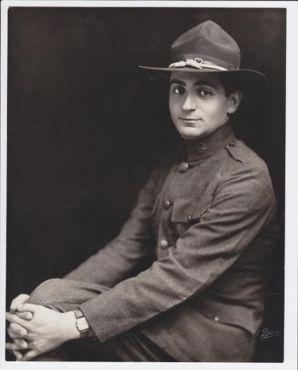 Photographic portrait of a young man in WWI uniform