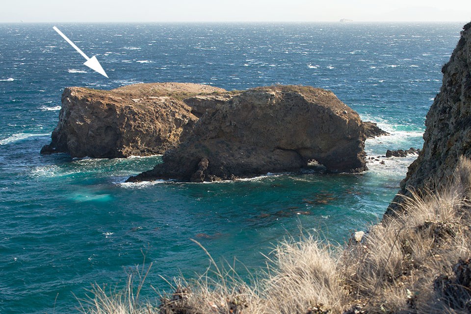 Scorpion rock as seen from Santa Cruz Island
