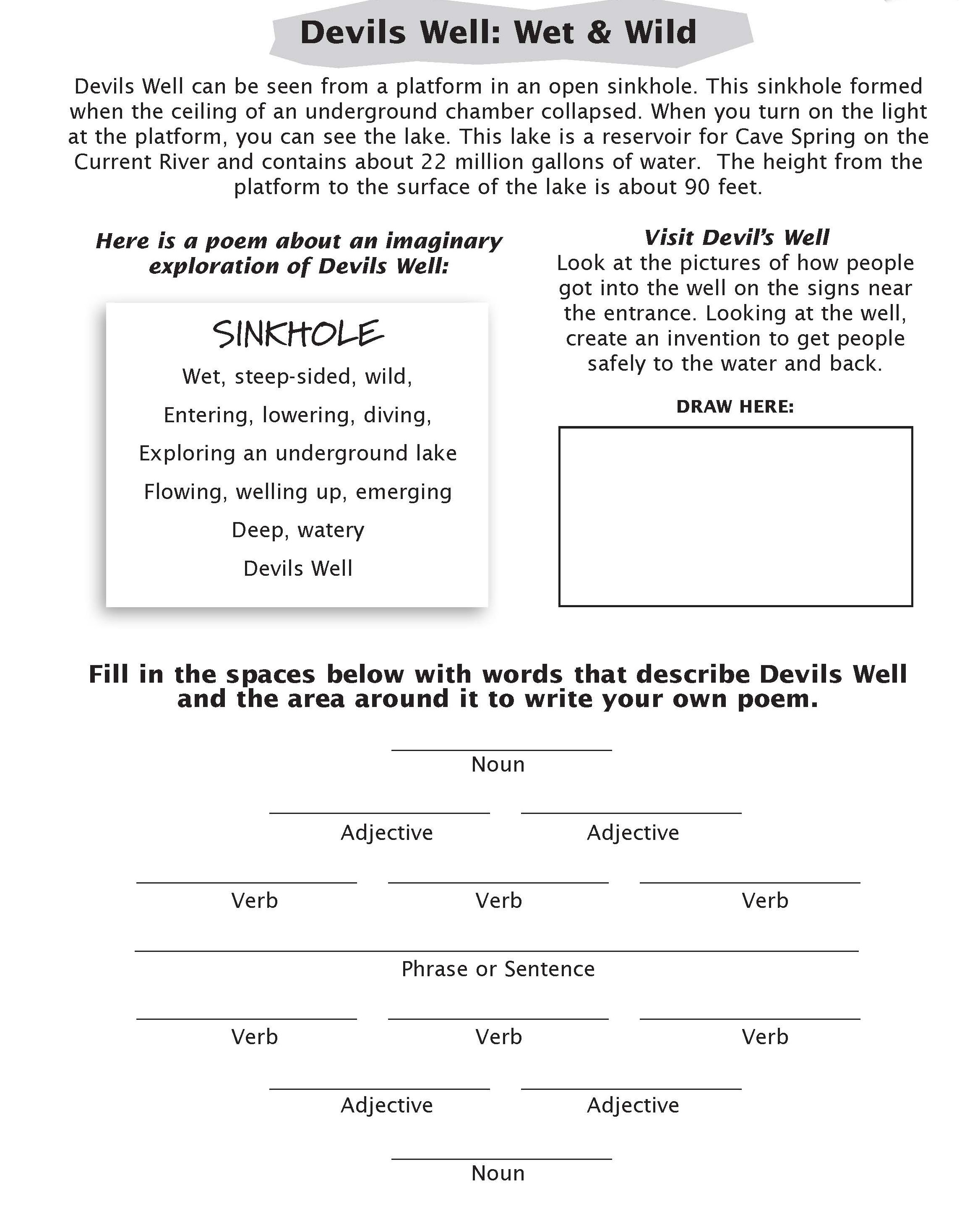 page from junior ranger book