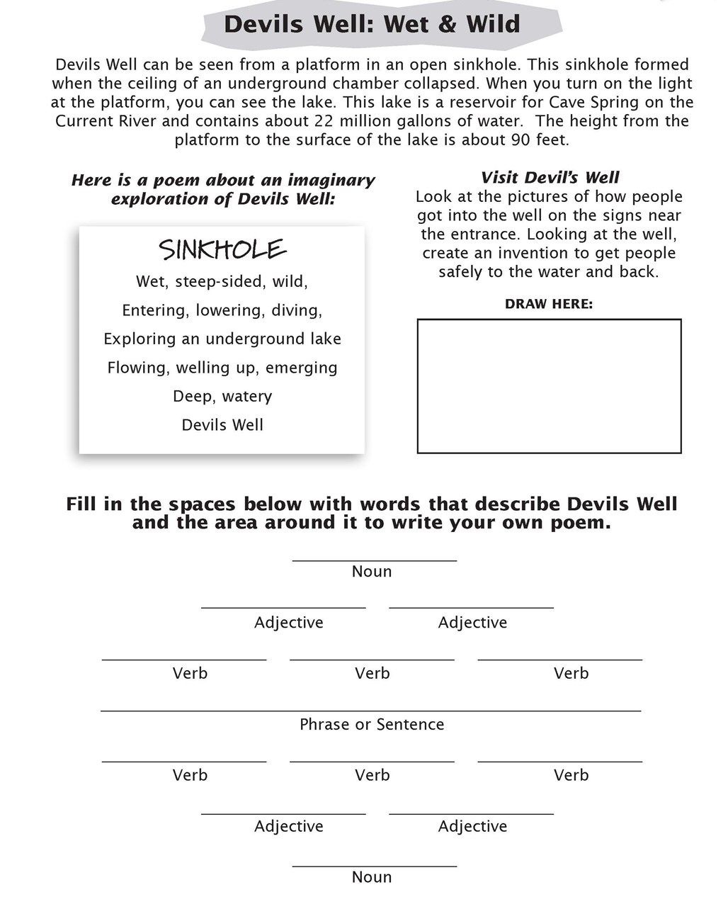 page from junior ranger book