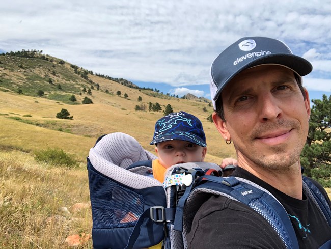 Jason Himick introducing his son Henry to the beauty of the outdoors