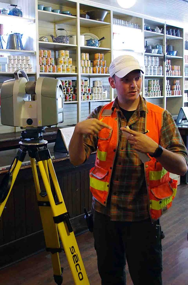 John Wachtel John doing 3D scanning in an historic building
