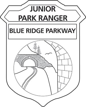 Line drawing of junior ranger badge