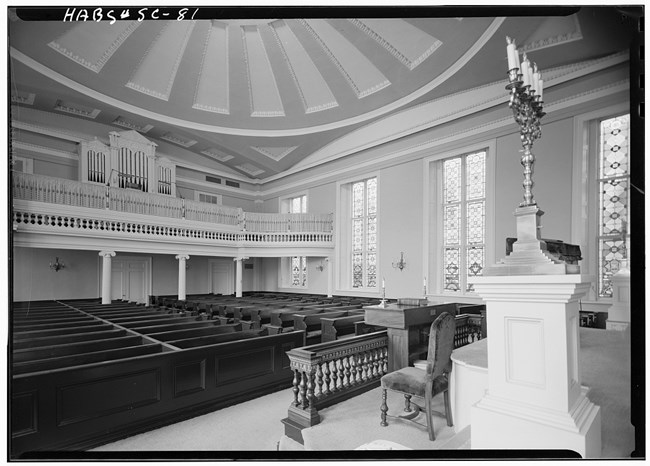 Kahal Kadosh Beth Elohim Synagogue Interior of the Kahal Kadosh Beth Elohim Synagogue in Greek Revival style