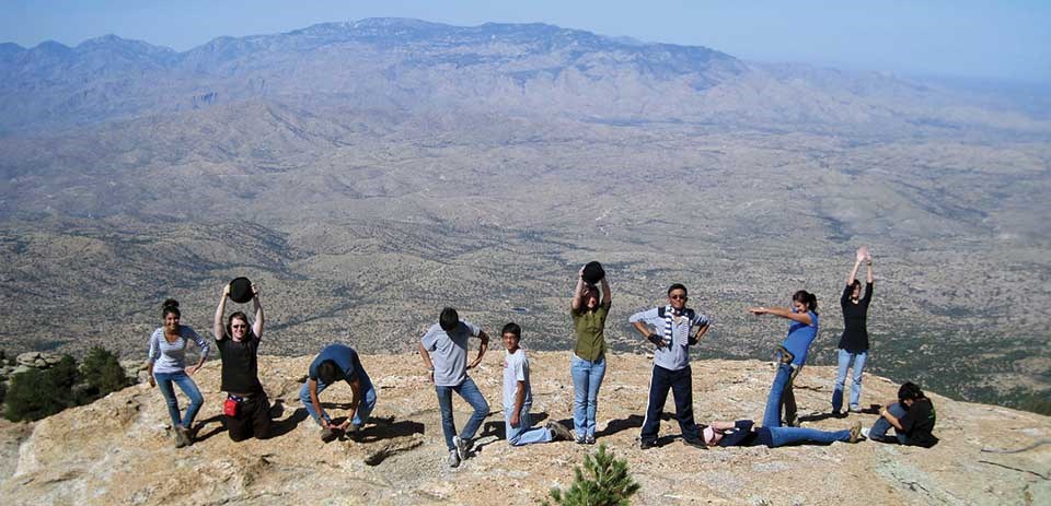 Kids use their bodies to spell out "bioblitz"