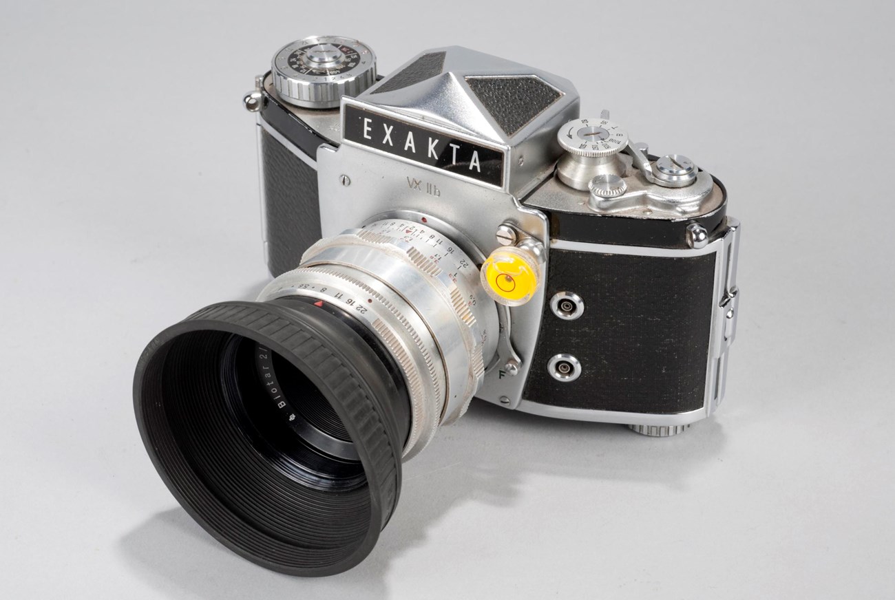 Richard Proenneke's Exacta Camera Image of camera labeled "Exacta" at top.