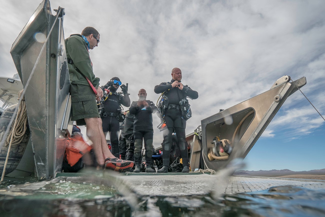 people prepare to scuba dive