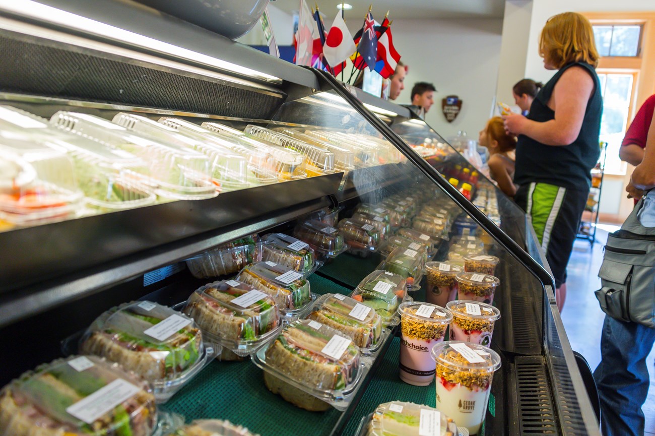 Sandwiches, parfaits, and other foods in the Lassen Cafe Sandwiches, parfaits, and other foods in the Lassen Cafe