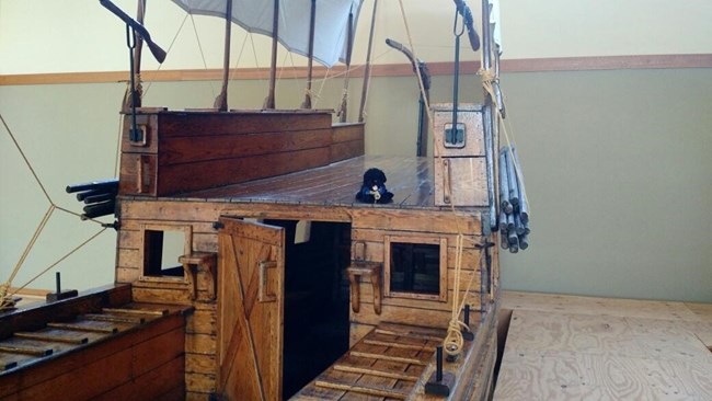 LC4 toy dog on keelboat