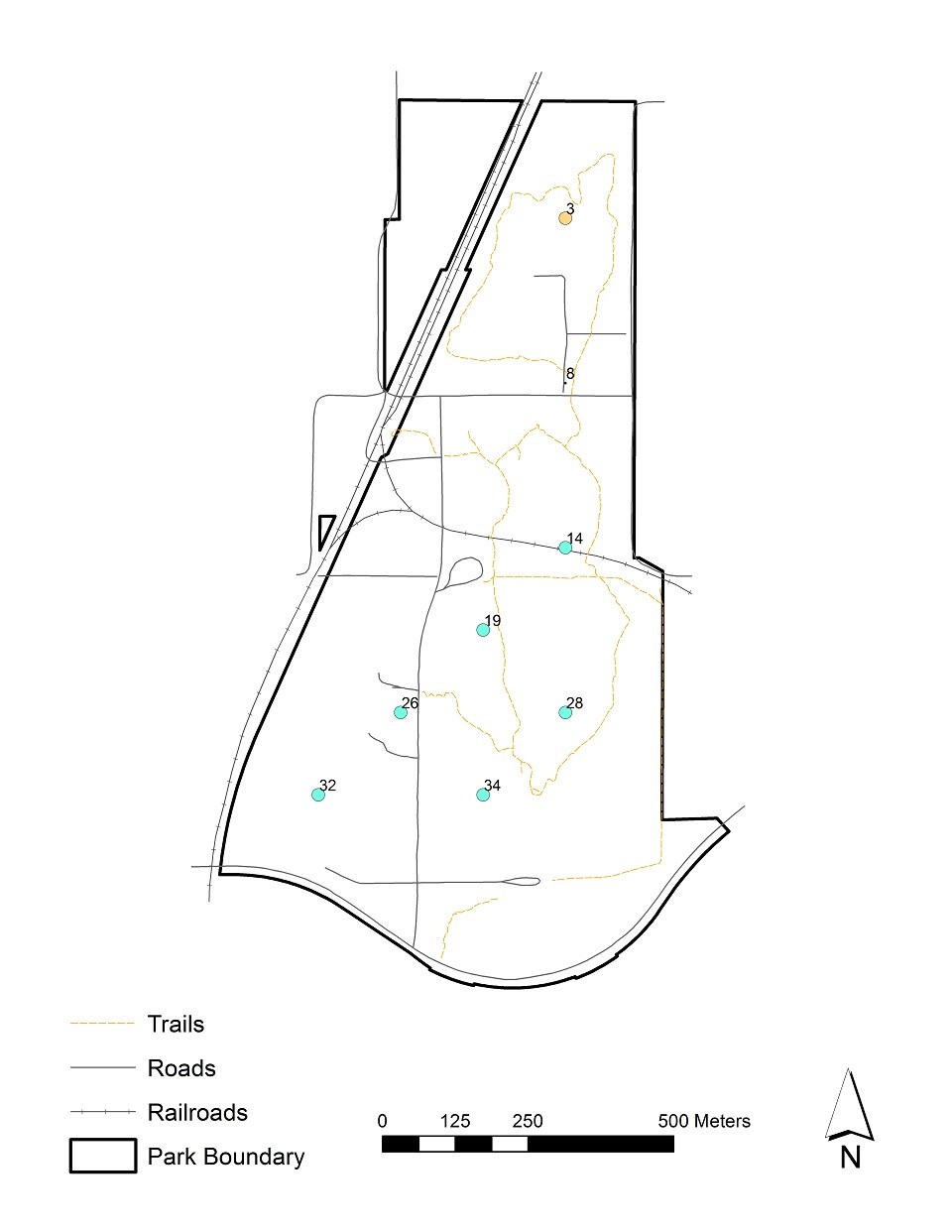 Hot Spot Analysis of volunteer bird data from Lincoln Boyhood National Memorial