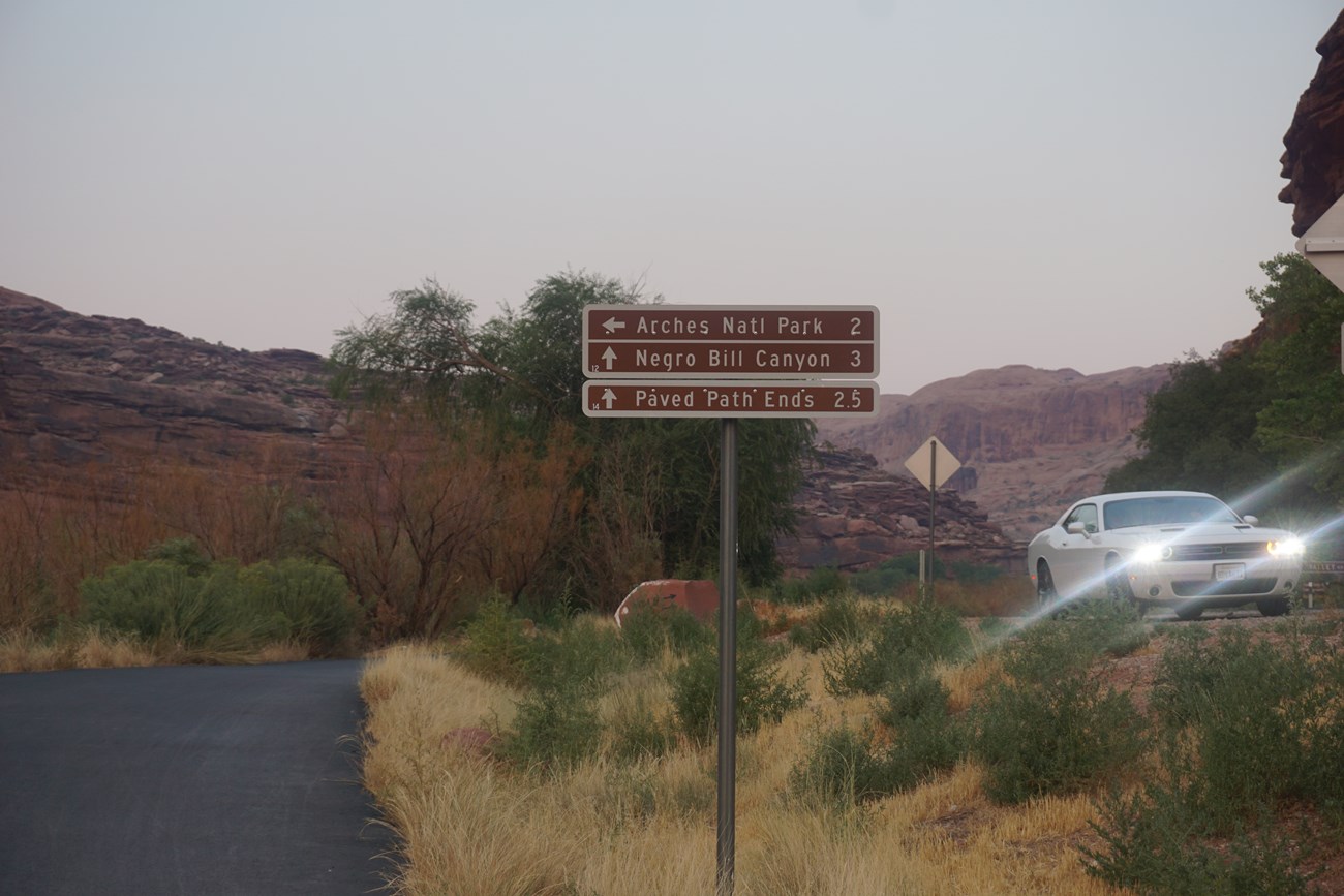 Interpretive and wayfinding signage, as displayed in this photo were installed to assist visitors navigate the area.