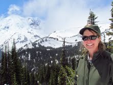 Lisa Turek at Mt Rainier at Mount Rainier National Park in Washington