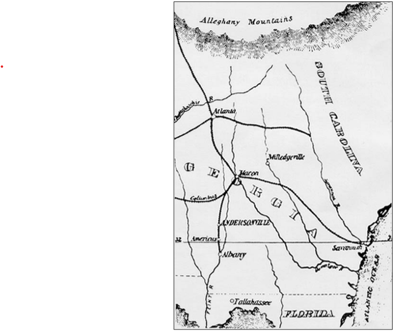 Map showing the location of Andersonville in Georgia