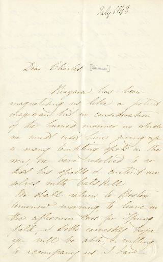 First page of manuscript letter