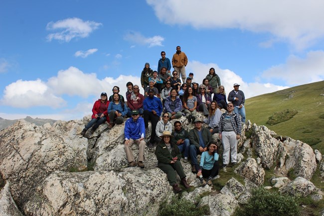 Group of interns at Rocky Mountain National Park